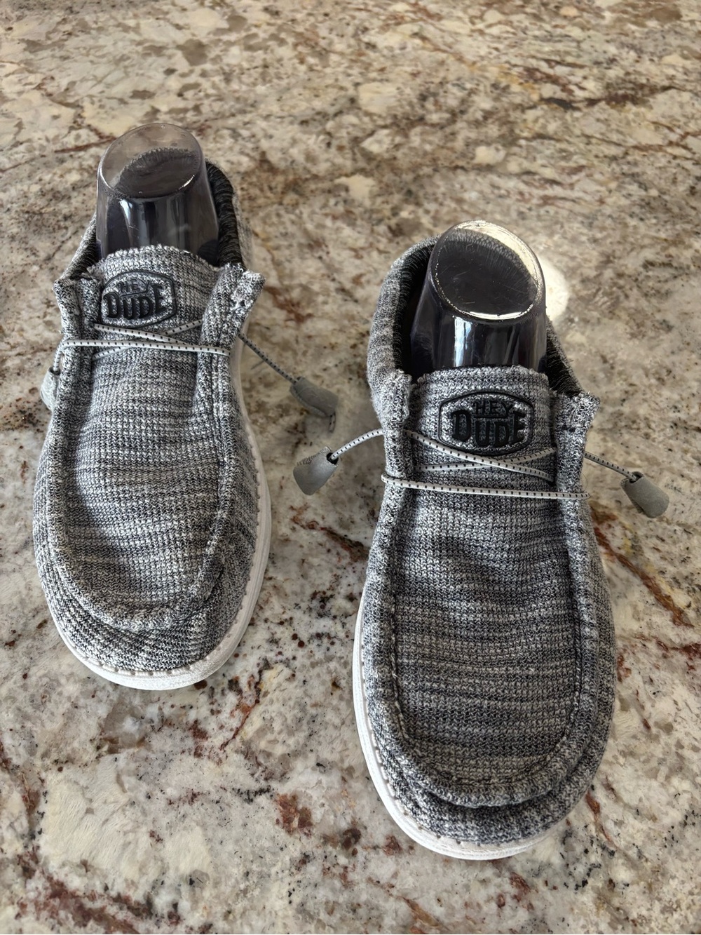 Hey Dude Grey Knit Slip-On Loafers